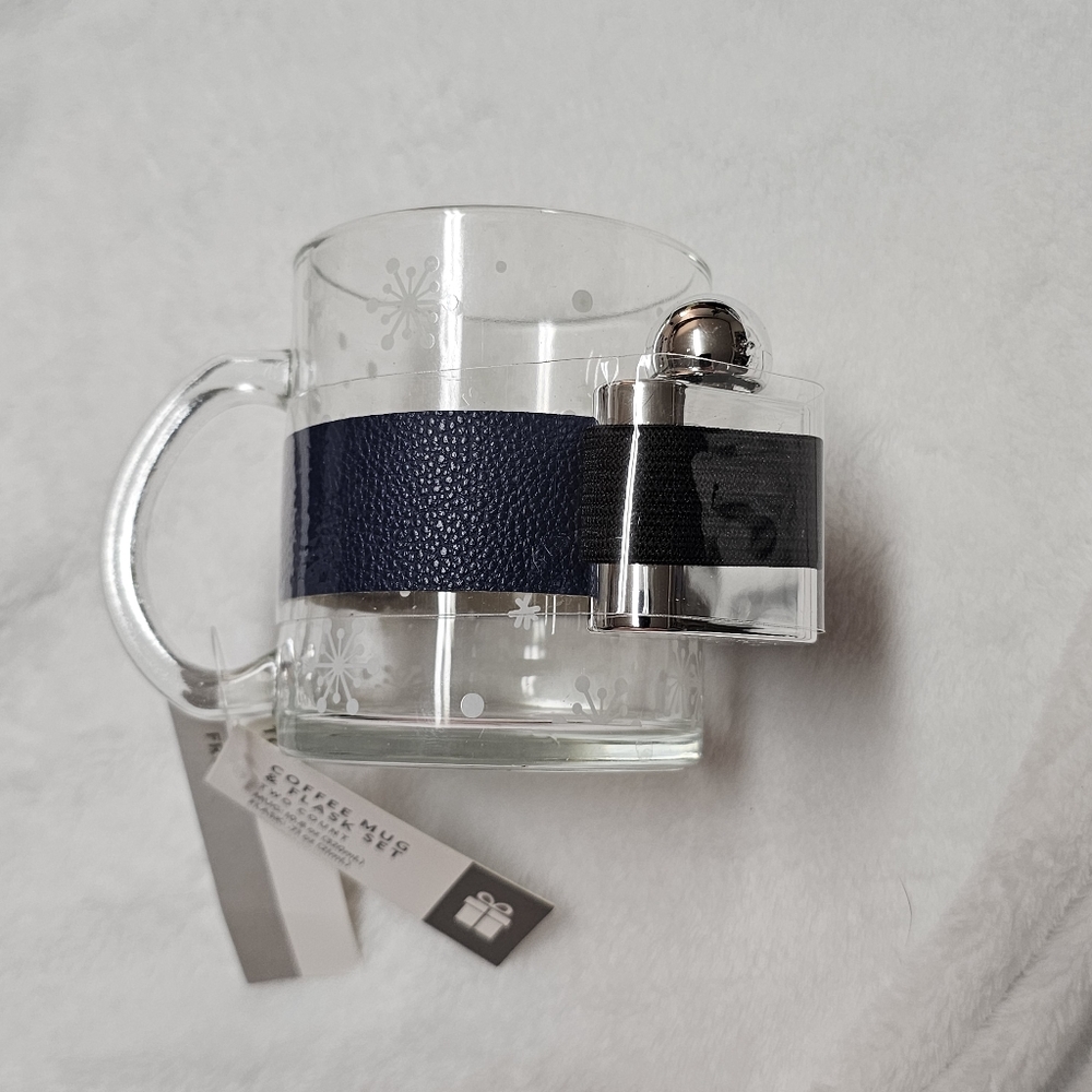 Glass Mug and Shot Glass Sized Flask Set